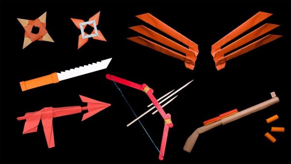 Оригами из бумаги оружие ниндзя из Наруто