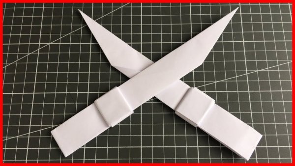 Оригами из бумаги нож