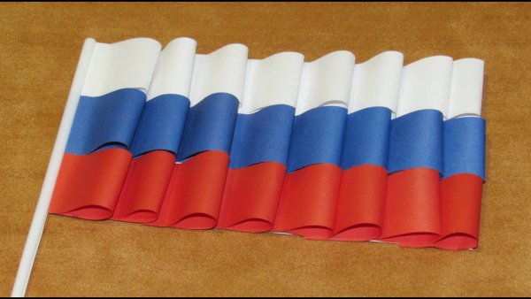 Детская поделка флаг России