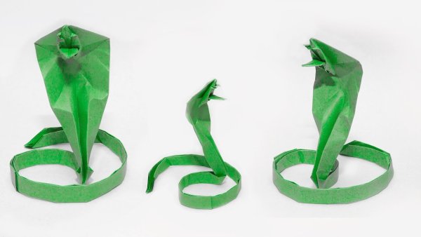 Легкое оригами змея