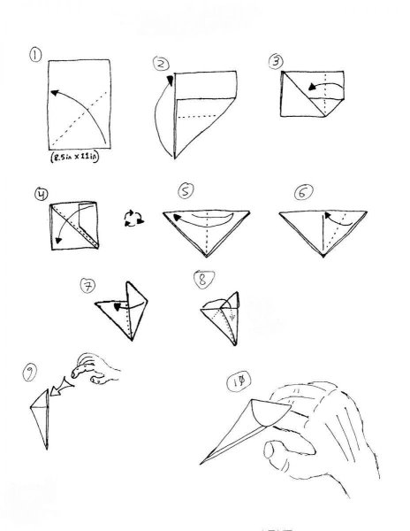 Оригами когти из бумаги на пальцы схема