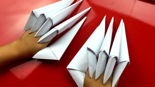 Оригами из бумаги когти Фредди Крюгера