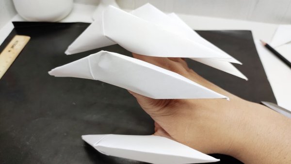 Оригами из бумаги когти схема