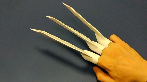 Оригами из бумаги оружие когти Росомахи