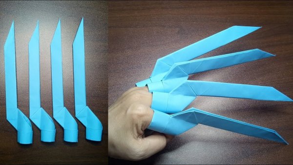 Оригами оружие ниндзя когти Росомахи