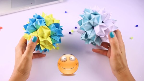 Оригами колючий шар