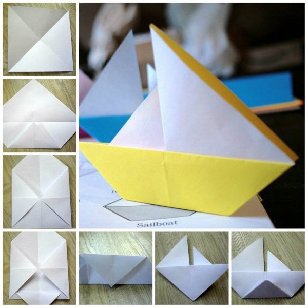 .Кораблик оригами кораблик из бумаги для детей