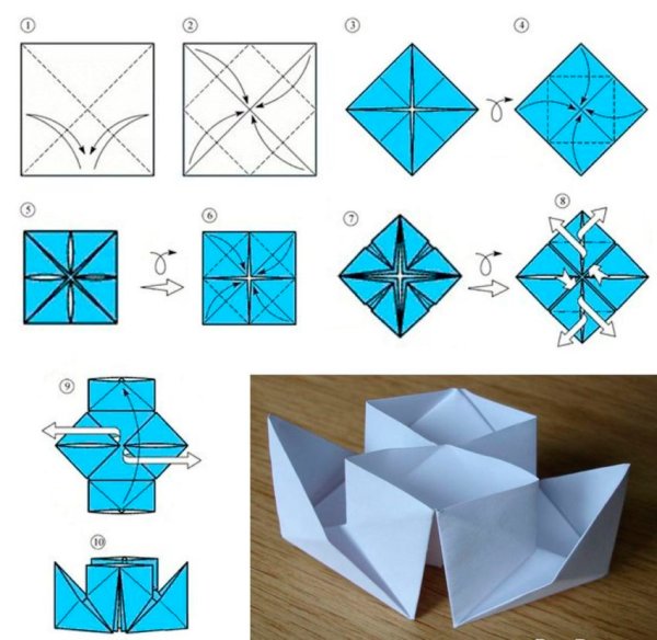 Оригами кораблик пошаговая из бумаги для детей