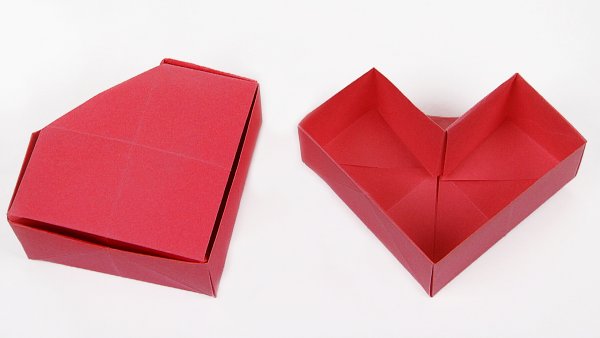 Оригами сердце коробочка