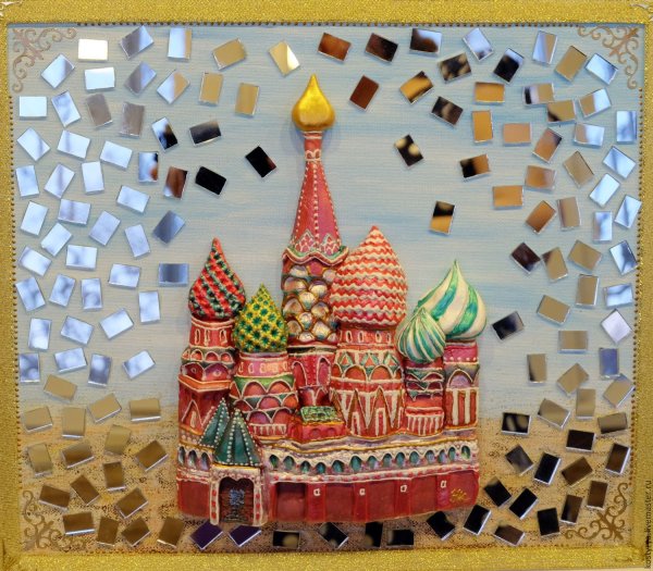 Храм Василия Блаженного в Москве пластилинография