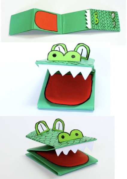 Бумажные игрушки крокодил