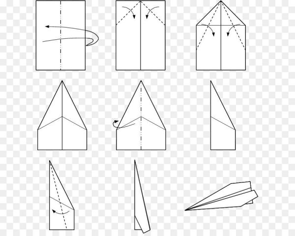 Самолёт оригами из бумаги для детей пошагово