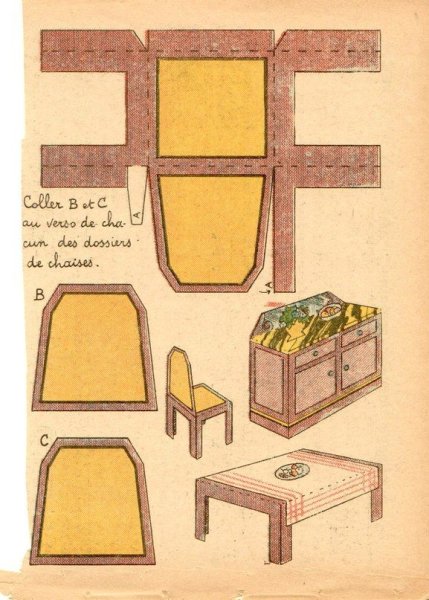 Кукольный домик картонный с мебелью