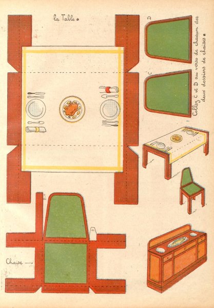 Мебель для бумажного домика