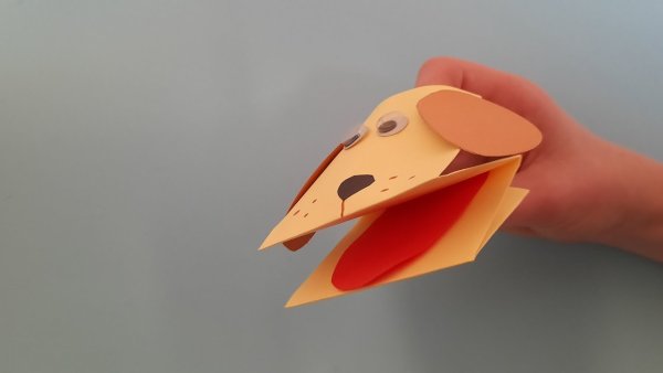 Простая поделка из бумаги оригами для детей собака кусака