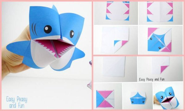 Акула оригами для детей