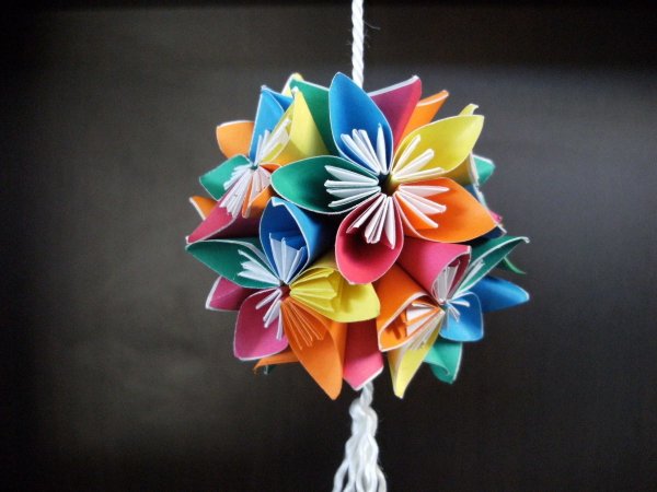 Оригами цветок кусудама
