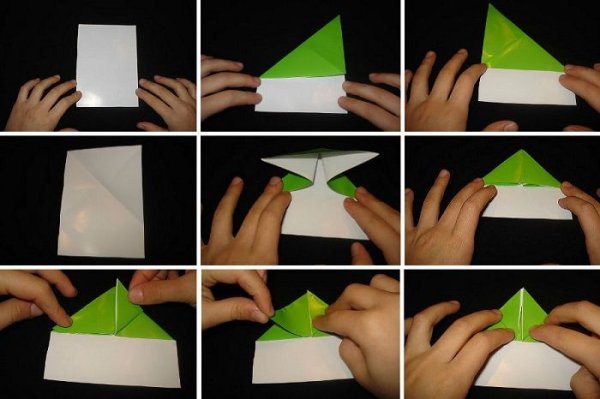 Оригами лягушка на пальцы
