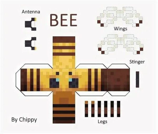 Развёртка пчелы из МАЙНКРАФТА