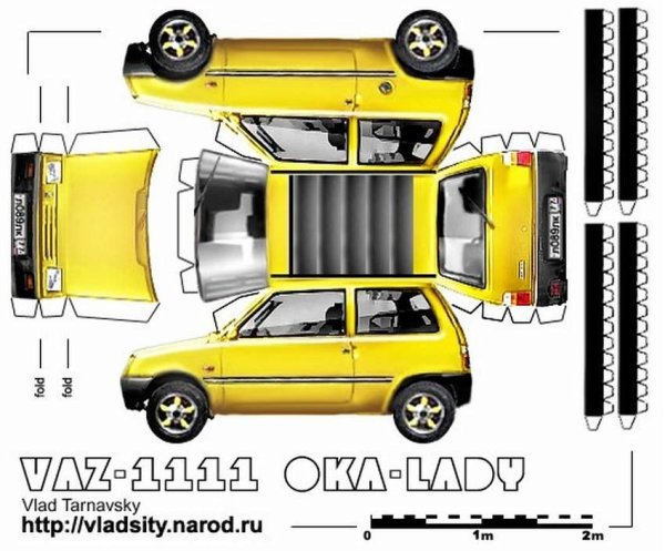 Бумажная модель ВАЗ 1111 Ока