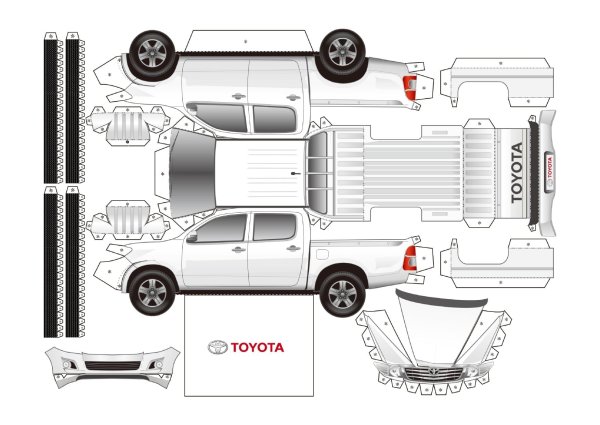 Пейперкрафт развертки машин Toyota