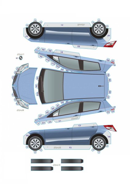 Бумажная модель Тойота Приус