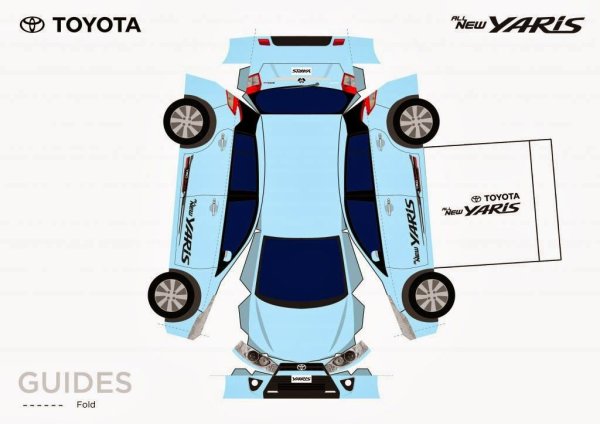 Машинки из бумаги Тойота