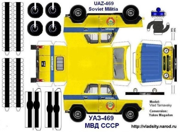 Развёртка машины УАЗ 469