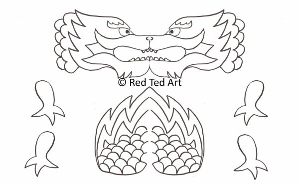 Голова китайского дракона из бумаги