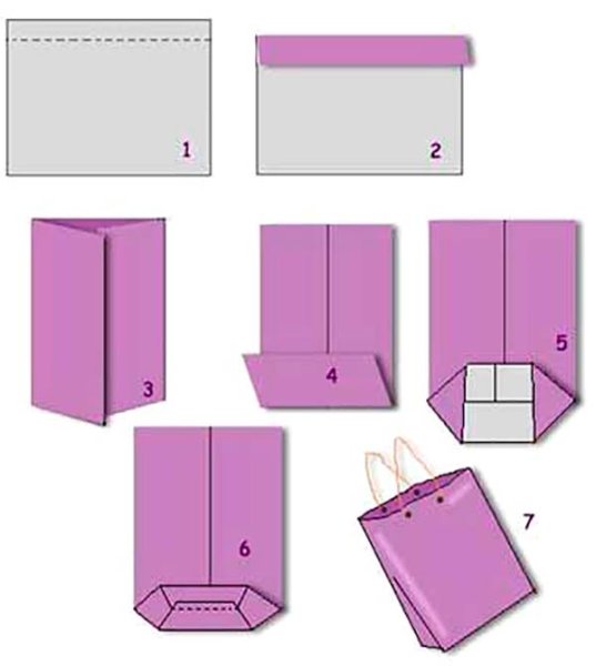 Как сделать пакет из бумаги а4 пошагово