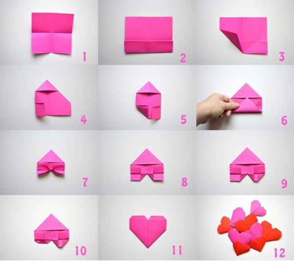 Сердечко из стикера оригами