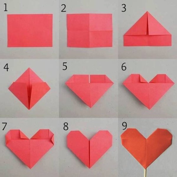 Оригами сердце схема пошагово