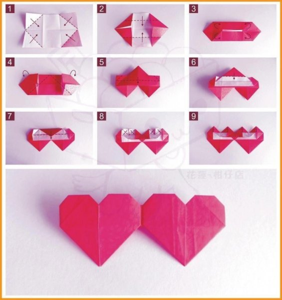 Оригами сердце из бумаги пошаговой инструкции