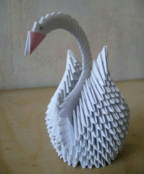 Объемное оригами. Лебедь