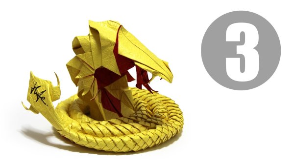 Оригами из бумаги змея