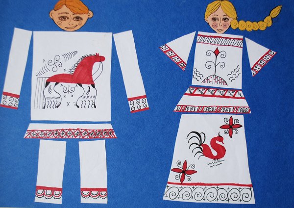 Народная одежда русских рисование в старшей группе