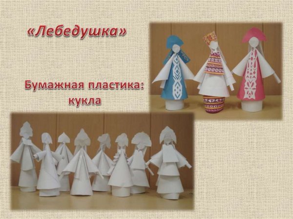 Бумажная пластика кукла в русском народном костюме