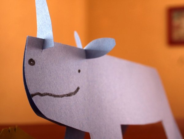 Носорог поделка из бумаги