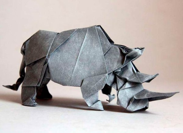 Оригами животные носорог