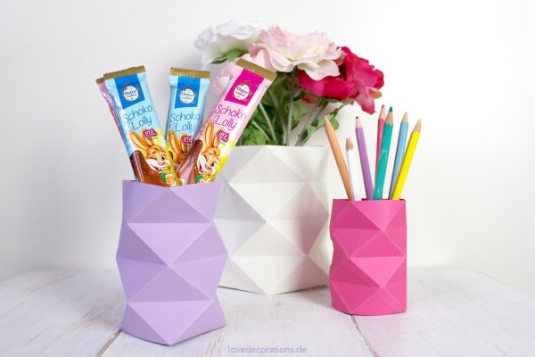Оригами из бумаги ваза для цветов