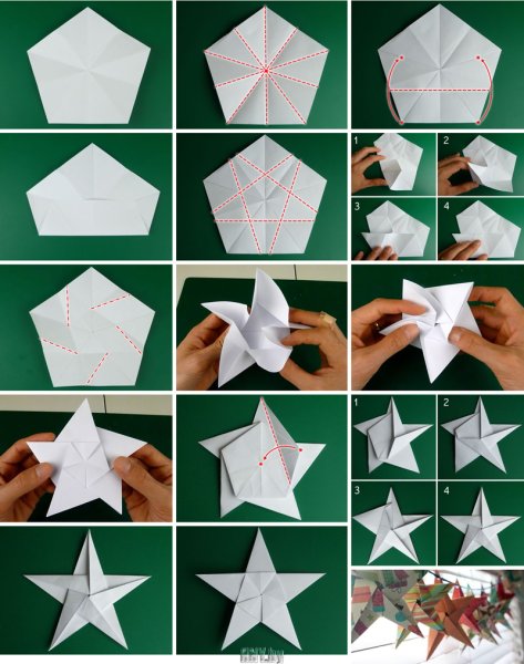 Новогодние поделки своими руками из бумаги легкие оригами