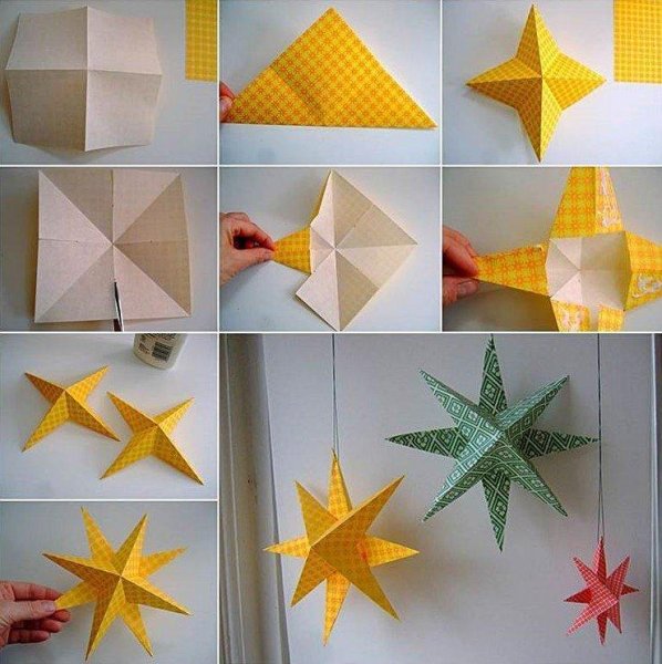 Новогодние поделки своими руками из бумаги объемные оригами