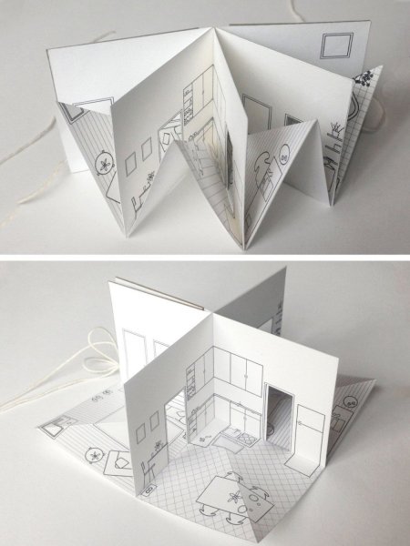 Складывающийся домик из бумаги
