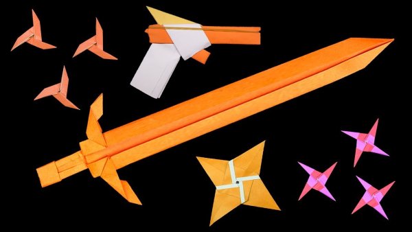 Оригами оружие ниндзя меч