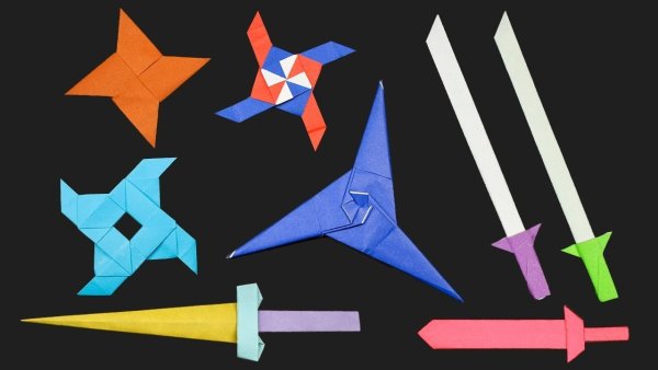 Оригами из бумаги сюрикен ниндзя