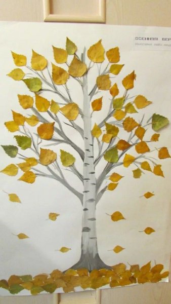 Дерево с листочками поделка