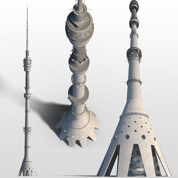 Останкинская башня 3d model