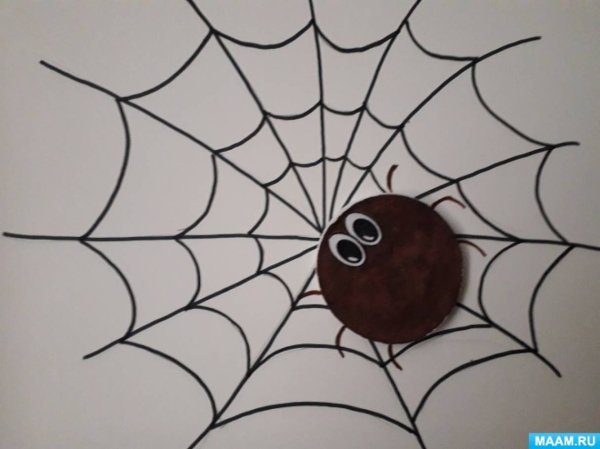 Поделка паучок на паутине из бумаги