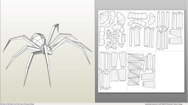 Объемный паук из бумаги