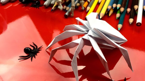 Оригами паук из бумаги для детей